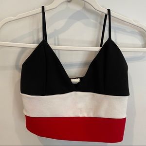 Red / White / Black Crop top